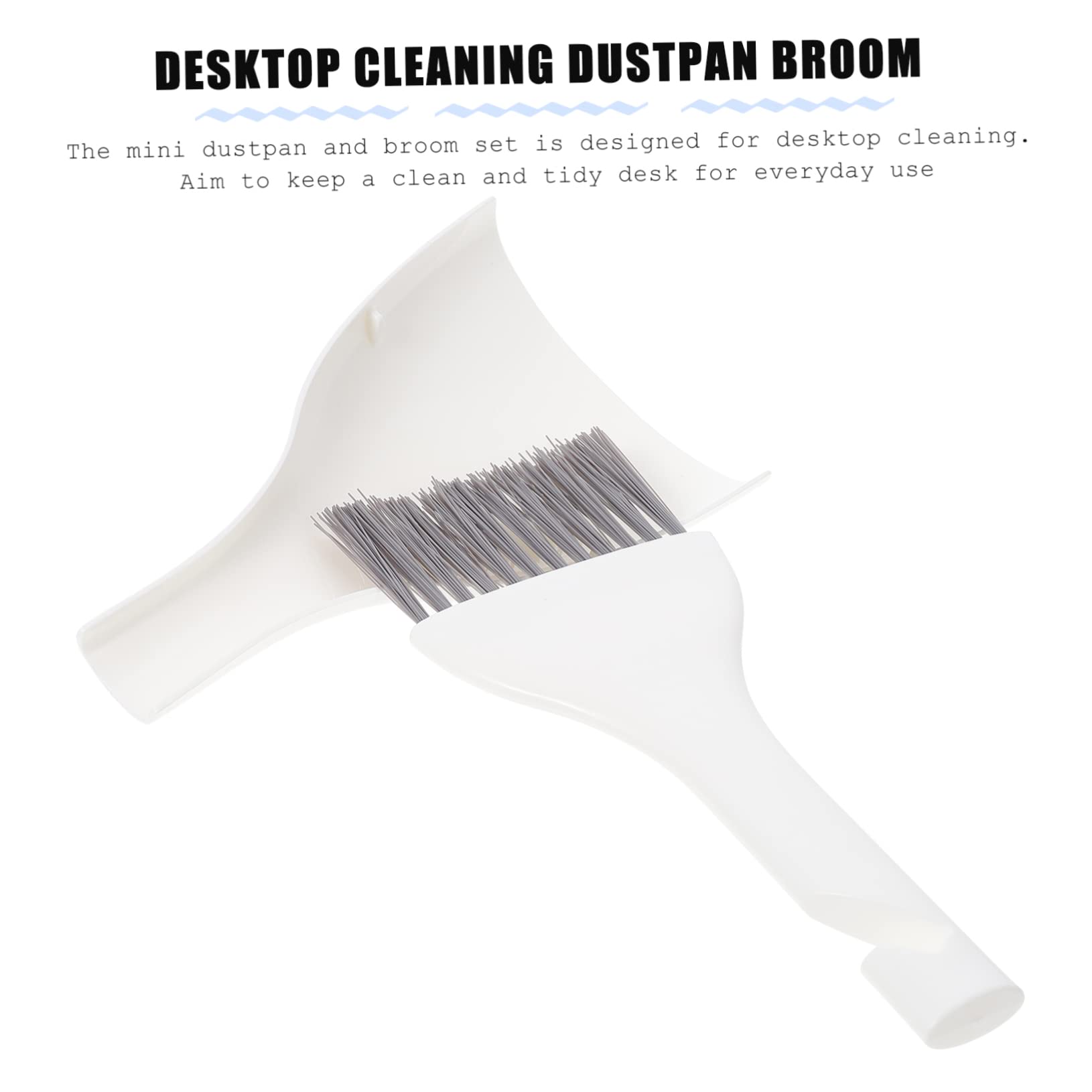 MOLUCKFU 1 Set Desktop Cleaning Trash Tiny Cleaning Broom Table Sweep Small Dust Brush Laptop Cleaning Brush Small Brush Table Cleaning Kit Mini Garbage Container Pet Broom White Plastic