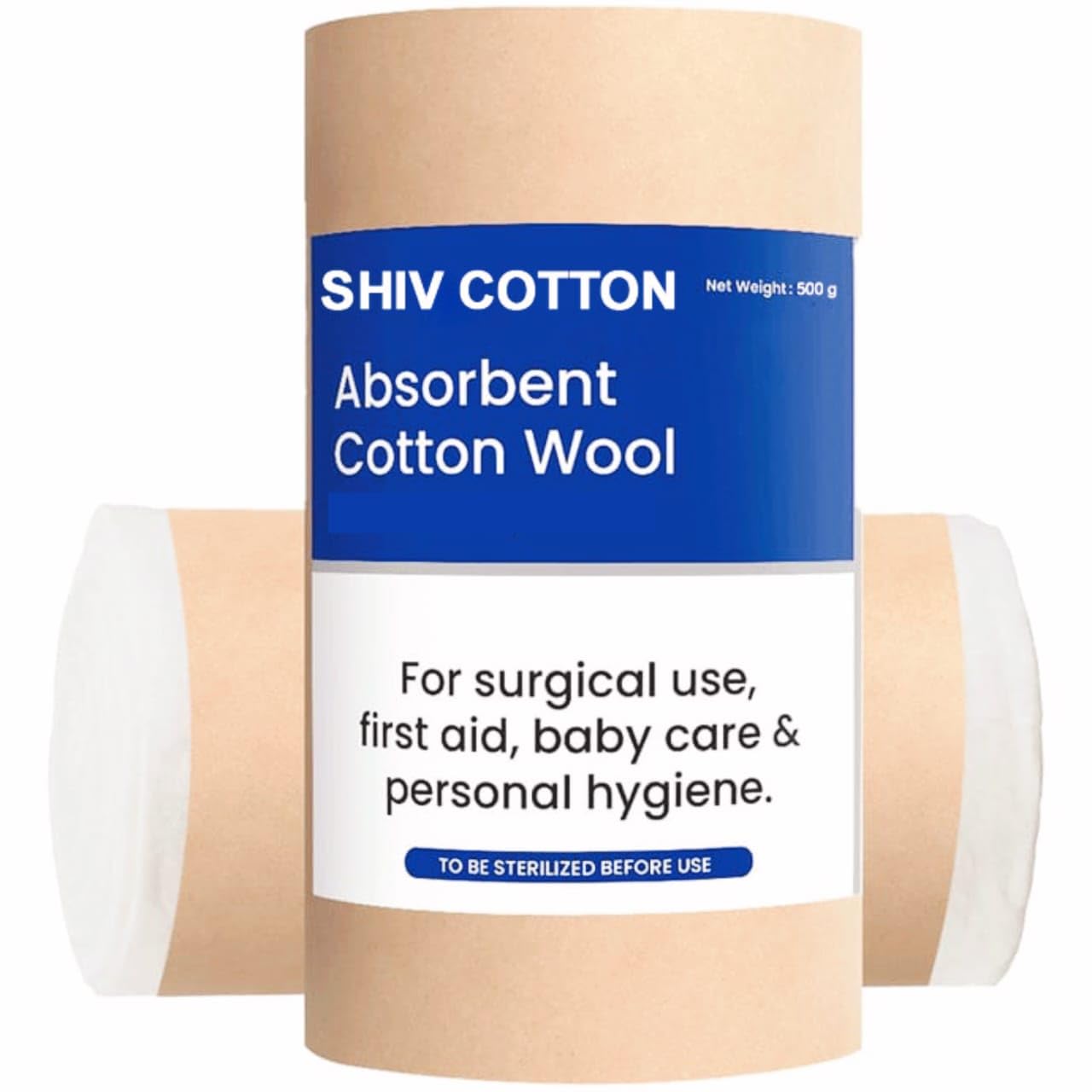 Absorbent Pure Cotton Wool Roll For Makeup Remover Surgical First Aid Saloon Beuaty and Baby Care, Pure Cotton (1Kg Roll)-image-16
