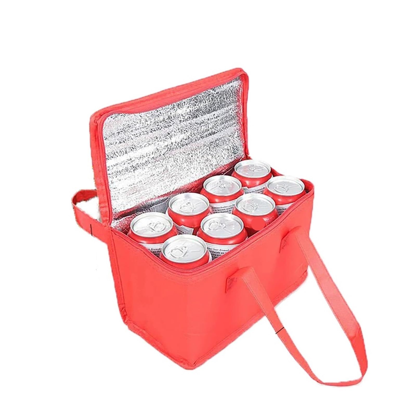 Foldable Insulated Cooler Bag for Lunch, Picnic & Beverage Storage(Large Red)
