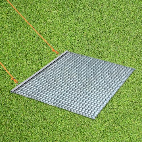 Shimeyao 3 x 3 FT Zinc Steel Heavy Duty Drag Mat for Baseball & Softball Infield Multi-Surface Mat for Driveway Farm Yard Lawn Field