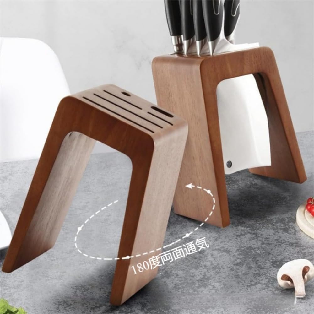 7本用木製包丁スタンド 抗菌防カビ加工 Zxyler 无垢材包丁立て 防湿防