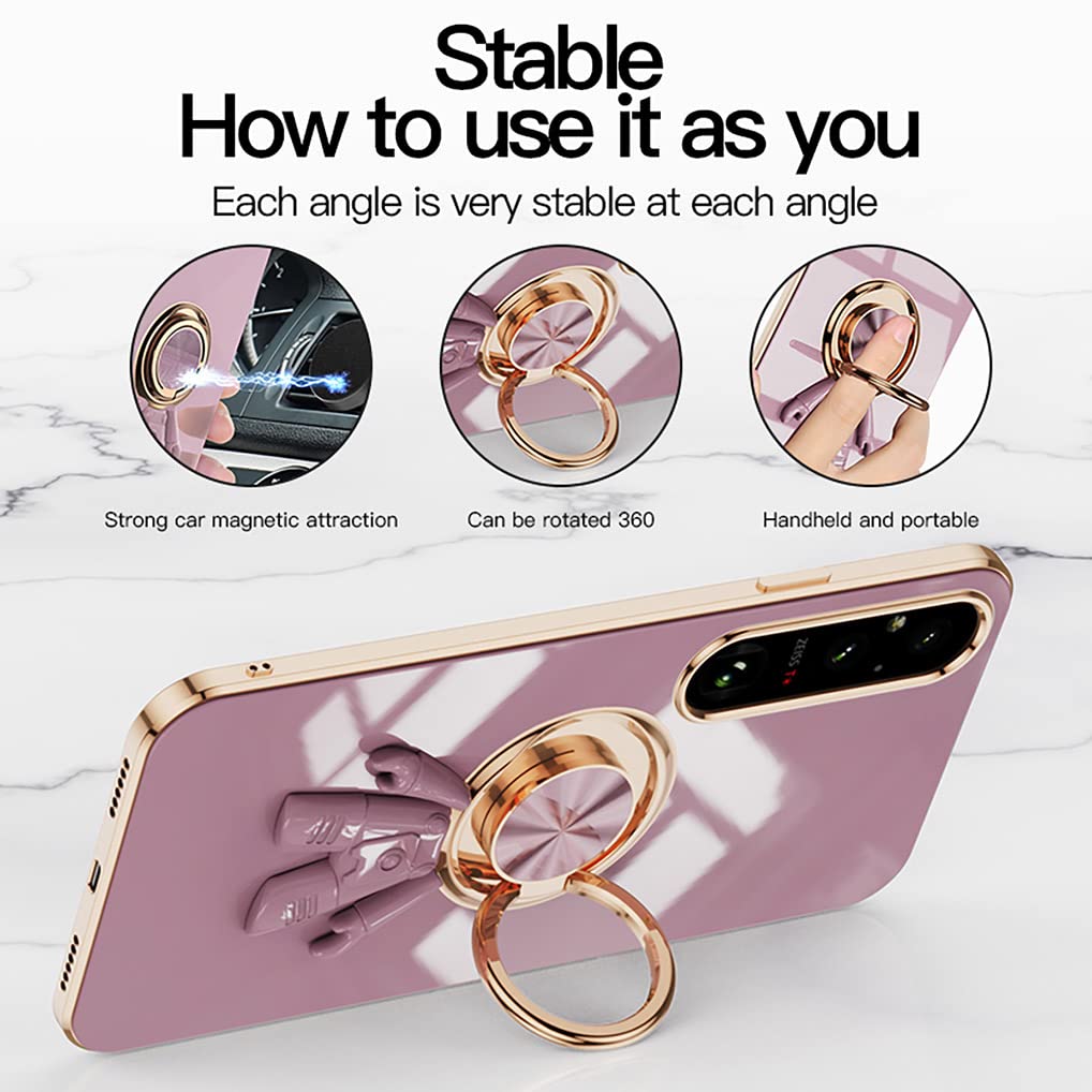 SEAHAI Trasparente Cover per Sony Xperia 1 V, Ultra Sottile ed