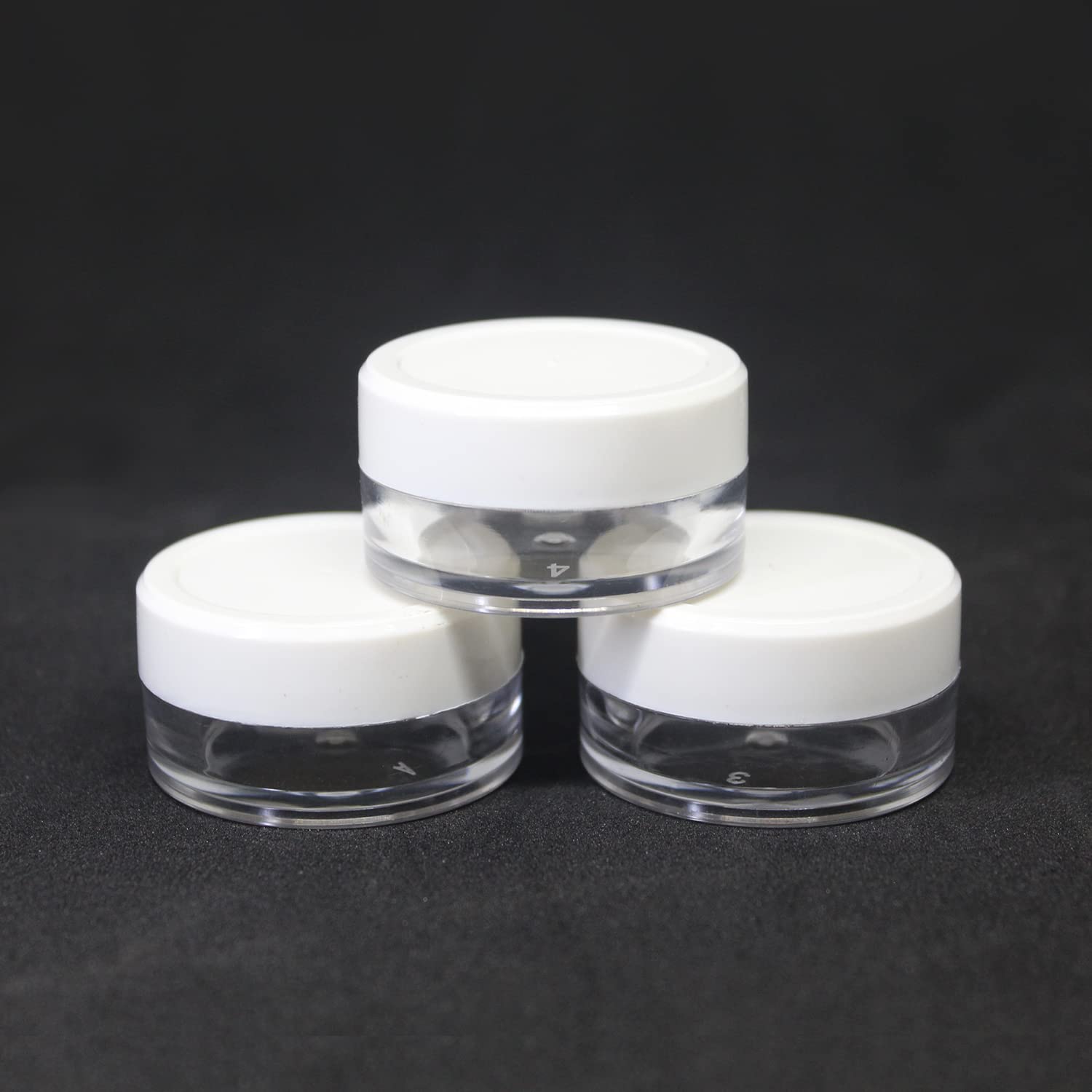 Nsb Herbals 8 g Empty Acrylic San Jar Transparent/Clear Cosmetic Container with While Lid and Leakproof Inner lids for Lip Balms, Lip Scrubs, Body Butters, Eyeshadow, Makeup & DIY Products (12)-image-49