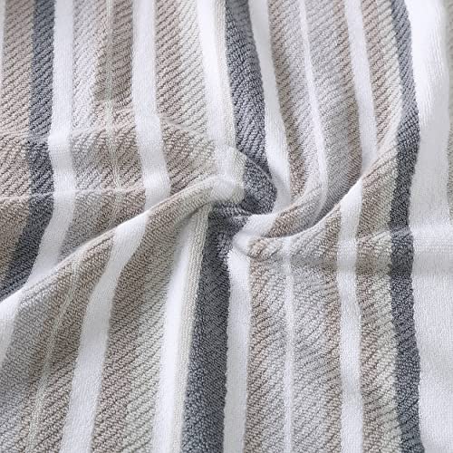 Tommy Bahama Towel Set-100, Ultra Soft & Absorbant, Fade-Resistant, Oeko-Tex Certified, 100% Cotton, Grey/White/Brown, 3 Piece - Image 4