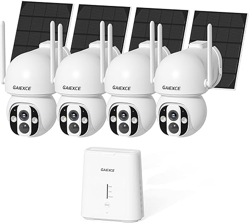 Cámaras de seguridad solares inalámbricas para exteriores, sistema de cámara de seguridad para el hogar, sin suscripción, alimentado por energía