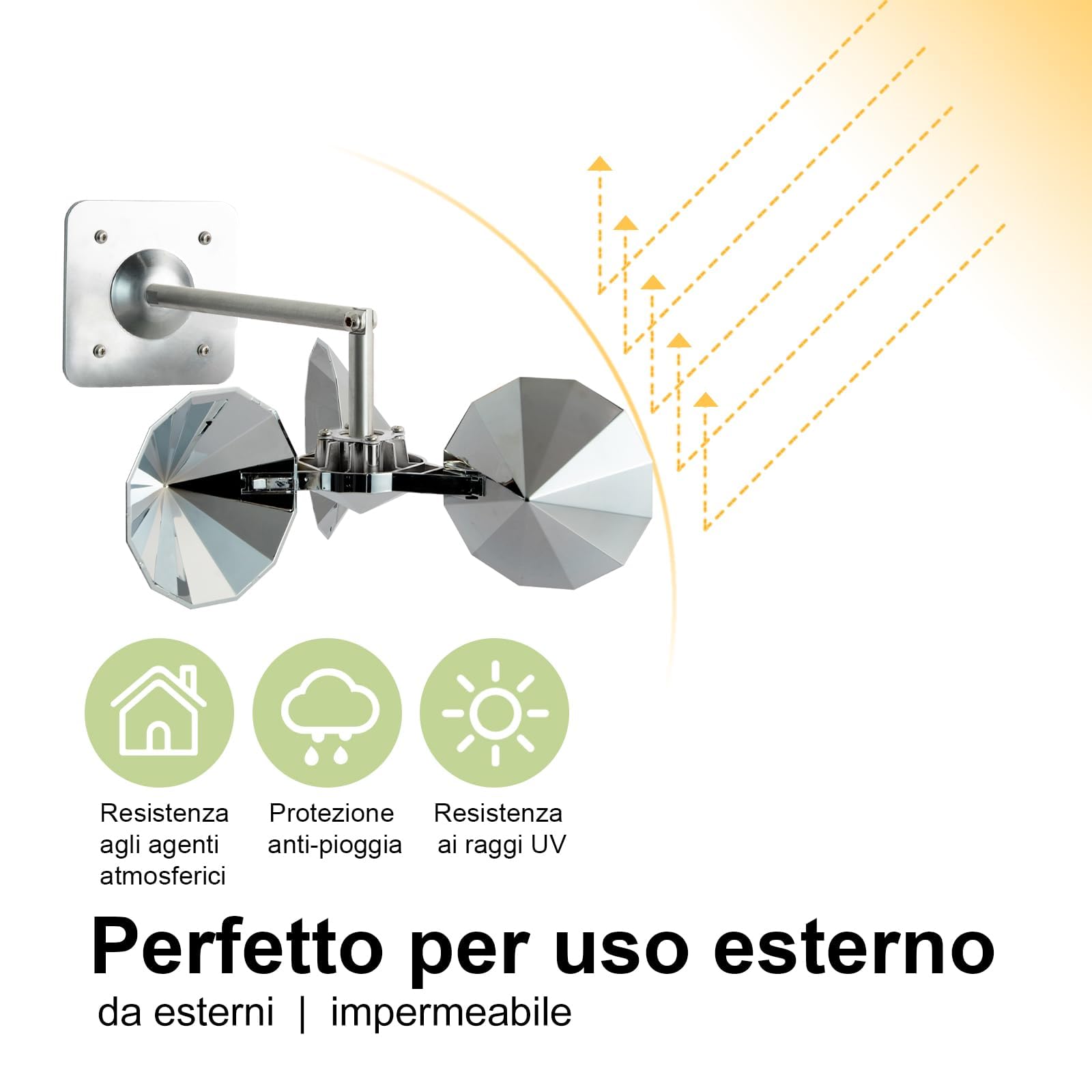 OFFO Deterrente per Piccioni,Scaccia Piccioni per Balcone,Riflesso a 360° con Base in Alluminio,Spaventa Uccelli per Giardino, Tetto,Balcone, Facciata, 1 Piece