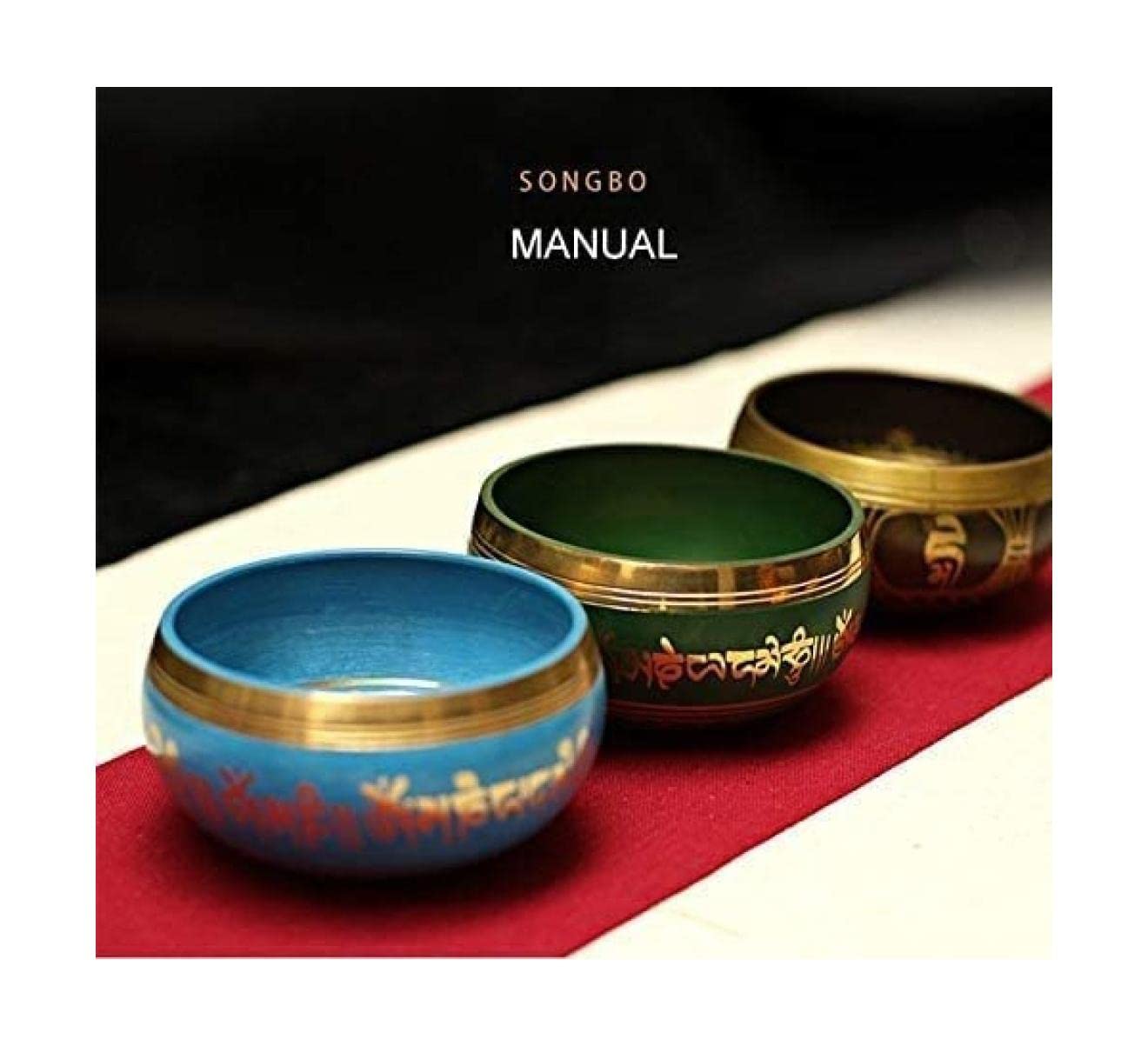 Set di campane tibetane per meditazione, yoga, guarigione dei chakra, preghiera e consapevolezza - Campana sonora per meditazione Buddha da 9,5 cm realizzata a mano in Nepal con cuscino percussore a