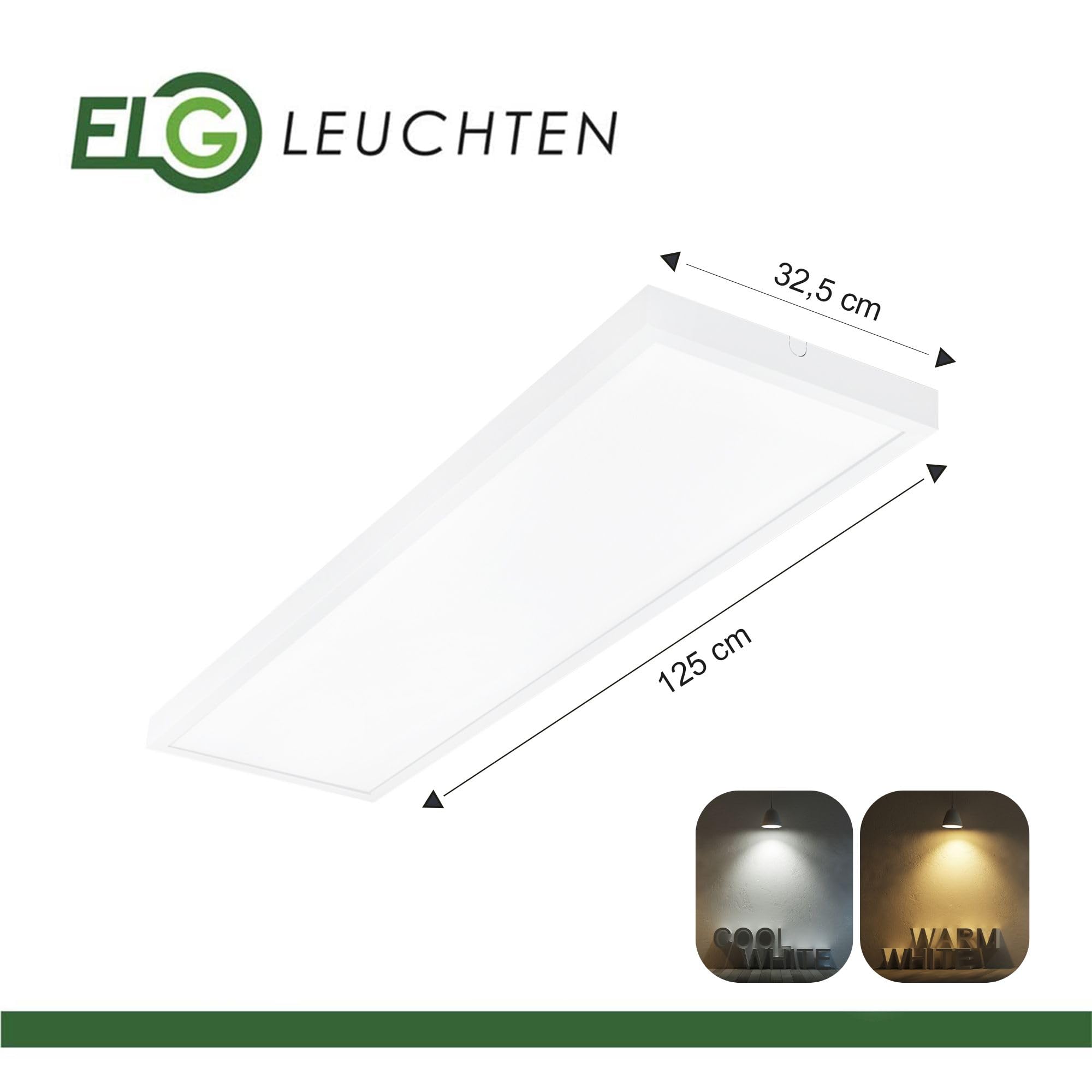 LED Deckenlampe 125cm 30-40W 3489-4692lm 3000K/4000K flach einstellbar
