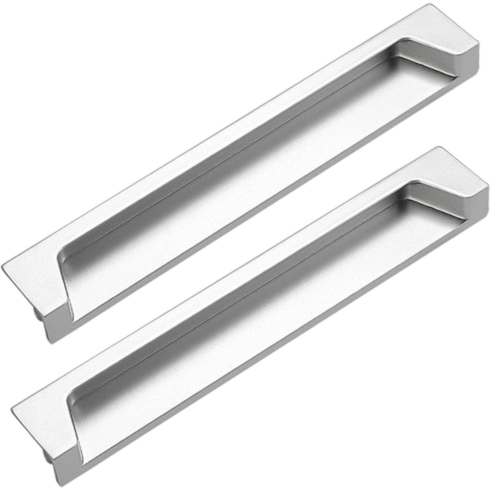 XIAODANHUA 2 Pieces Drawer Handles Hidden Cabinet Pull Handles Zinc Alloy Kitchen Door Handles Embedded Furniture Pulls for Wardrobe Bedside Table Living Room (Hole Distance 288mm)