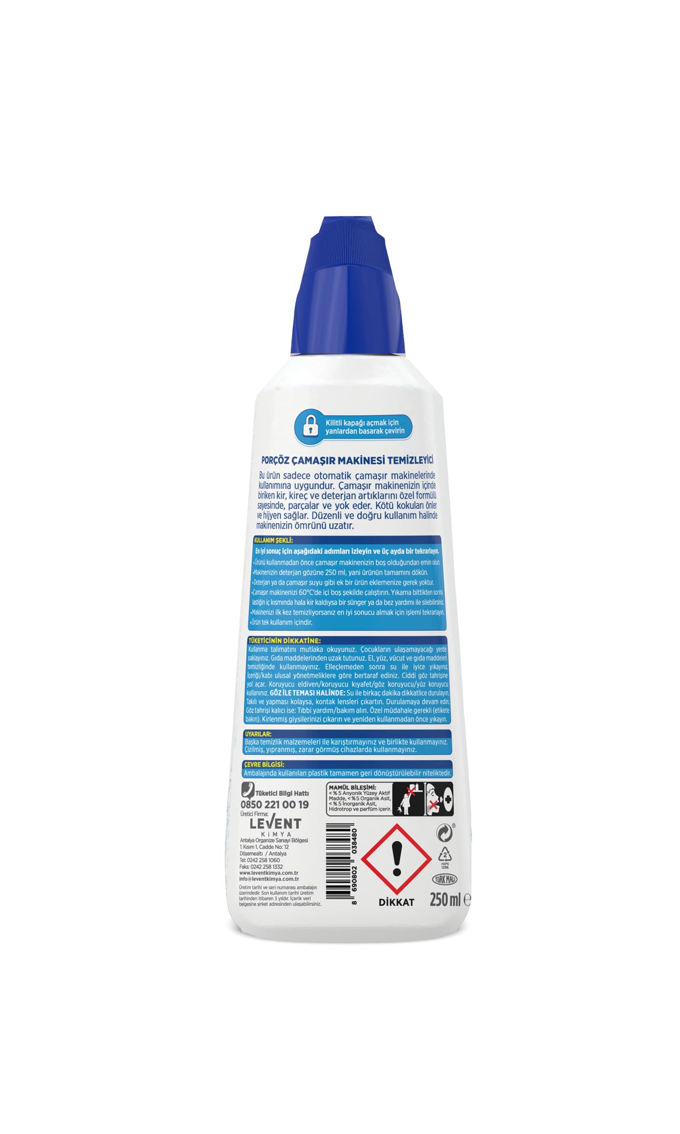 Porçöz Çamaşır Makinesi Temizleyici 250 ml