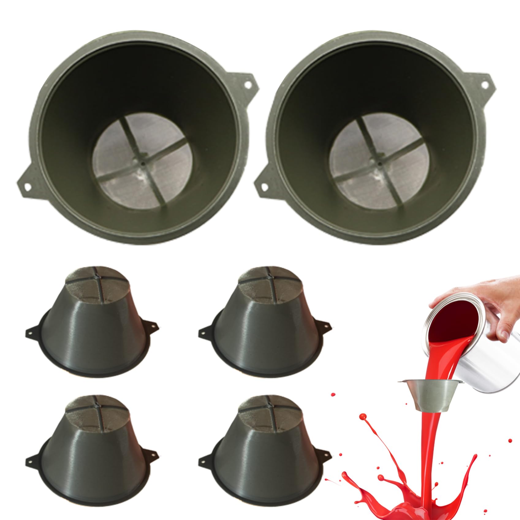 Paint Strainer, 6Pcs Reusable 100-Mesh Funnel Sieve for Paint Oil Flour Residue - Sieve