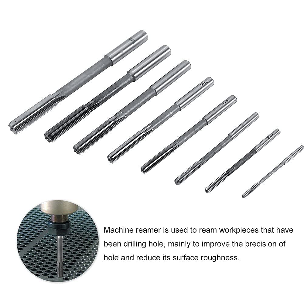 Yosoo 8PCS Alésoirs Machine HSS en Acier à Haute Vitesse 3/4/5/6/7/8/9/10mm 4 Flûte Droite Outils de coupeur de Moulin à Boutons