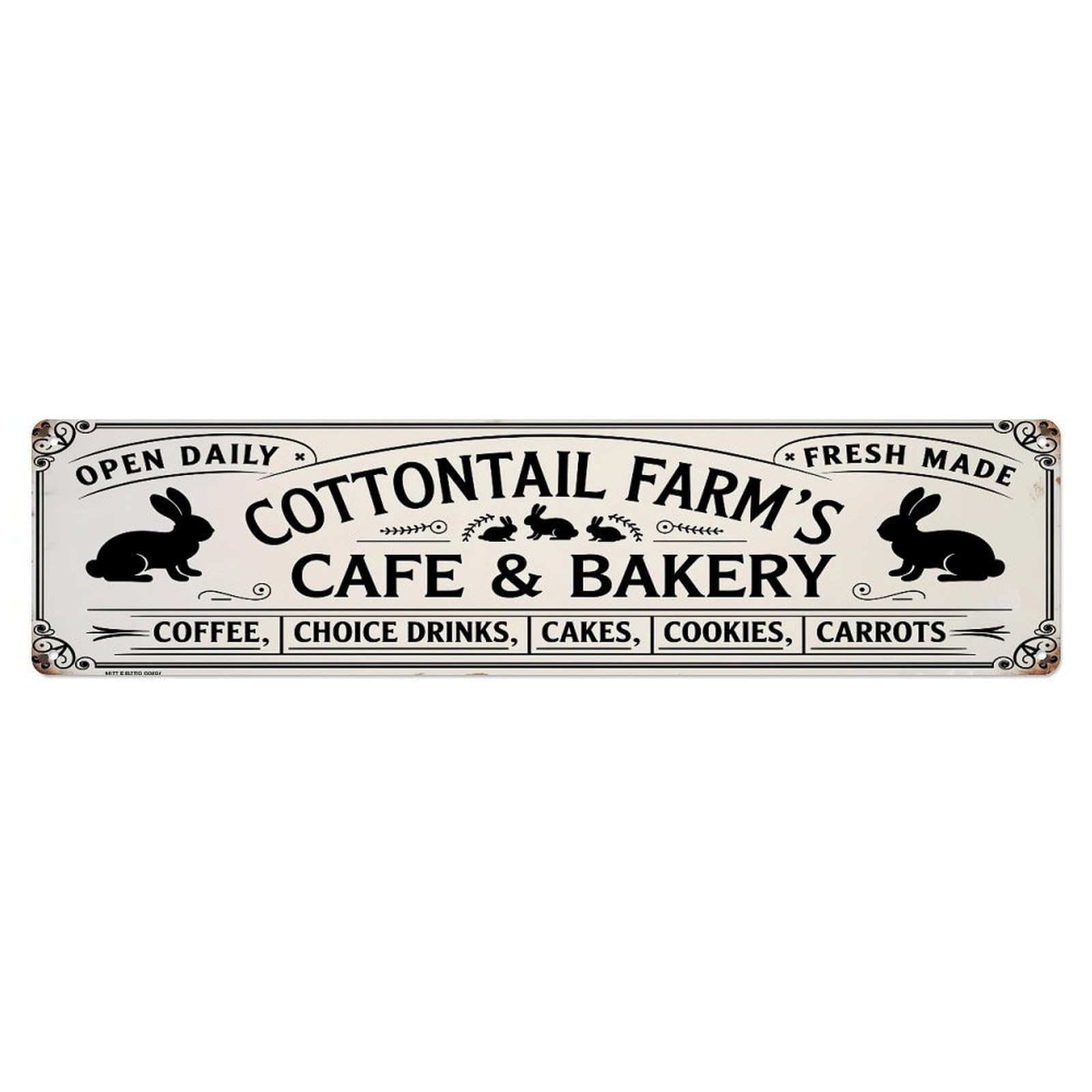 Cottontail Farm Cafe Bakery Sign Metal Tin Sign Plaque