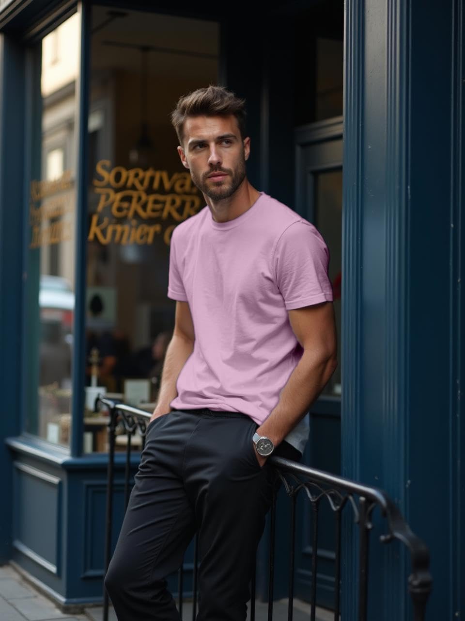 Men’s Tshirts - 100% Cotton Crew Neck T-Shirt, Soft Slim Fit Plain Short Sleeve Tee, Breathable Casual Undershirt - Image 3