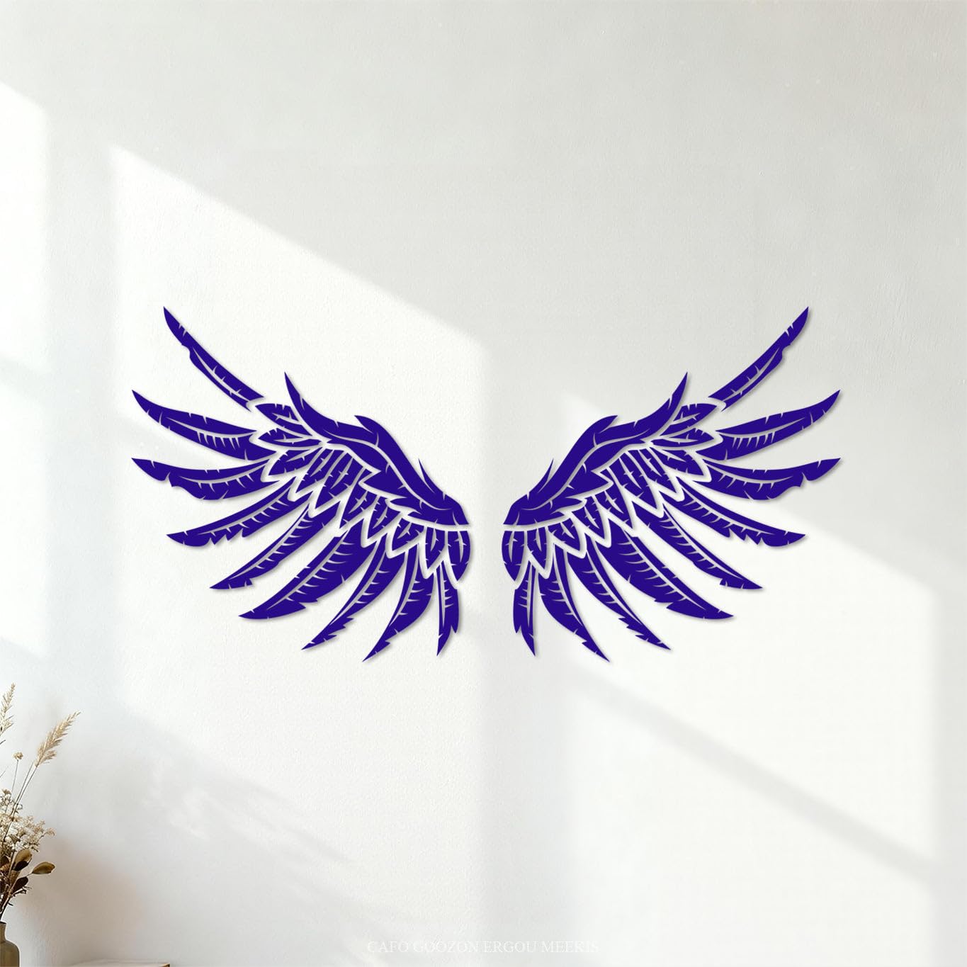 Wall Stickers Paster Paper Big Wings Design Elements 54.4x108.6cm Easy Installation DarkBlue