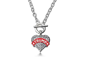 Trump Necklace: Pave Heart Charm Necklace