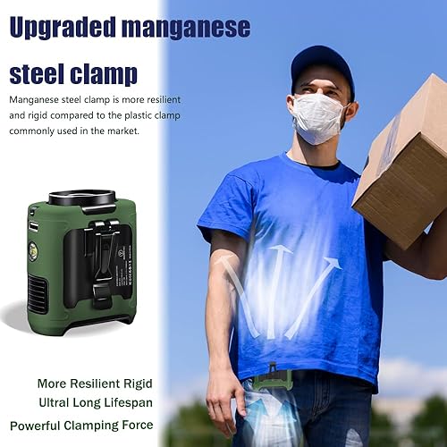 Miniatura 3 de CAZOKASI Ventilador personal de 10000 mAh en la cintura, portátil, recargable, manos libres, ventilador portátil de 6 a 40 horas para viajar,