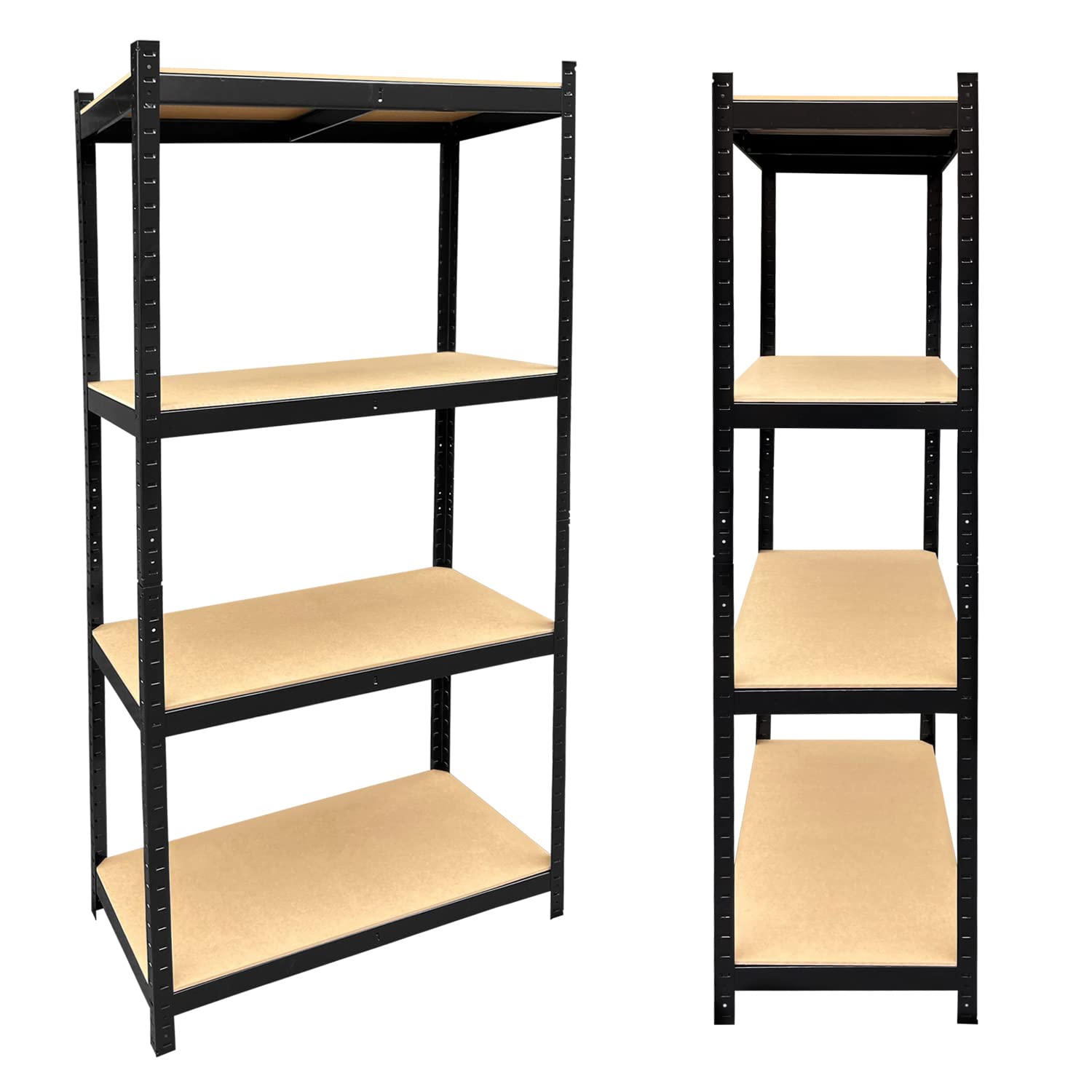 Autofather4-Tier Adjustable Storage Shelving Unit Heavy Duty Organizing Shelf Metal Utility Rack Boltless Shelves for Kitchen, Pantry, Closet, Garage, Office, 31" W x 15" D x 63" H, Black