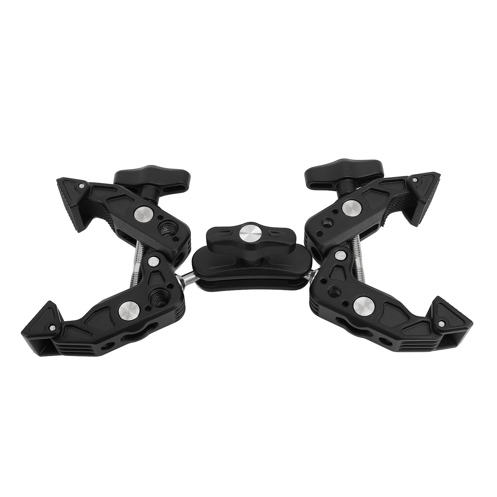 Podwójny uchwyt Super Clamp do mocowania kamery ze stopu aluminium, regulowany adapter zaciskowy z głowicą kulową z interfejsem 1/4 3/8 cala do monitora, oświetlenie LED, sprzęt