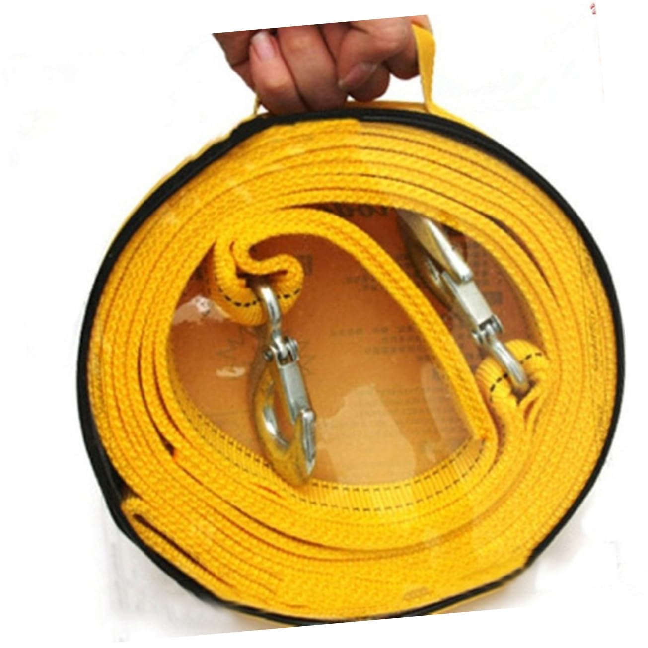 VINTORKY 2pcs Heavy Duty Car Towing Rope Sturdy Nylon Winch Rope Hooks Car Winch Recovery Strap