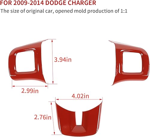 Miniatura 6 de Linskip Moldura para volante compatible con Dodge ChallengerChargerDurangoDart 2009-2014 y Journey 2013-2022, funda para volante Challenger,