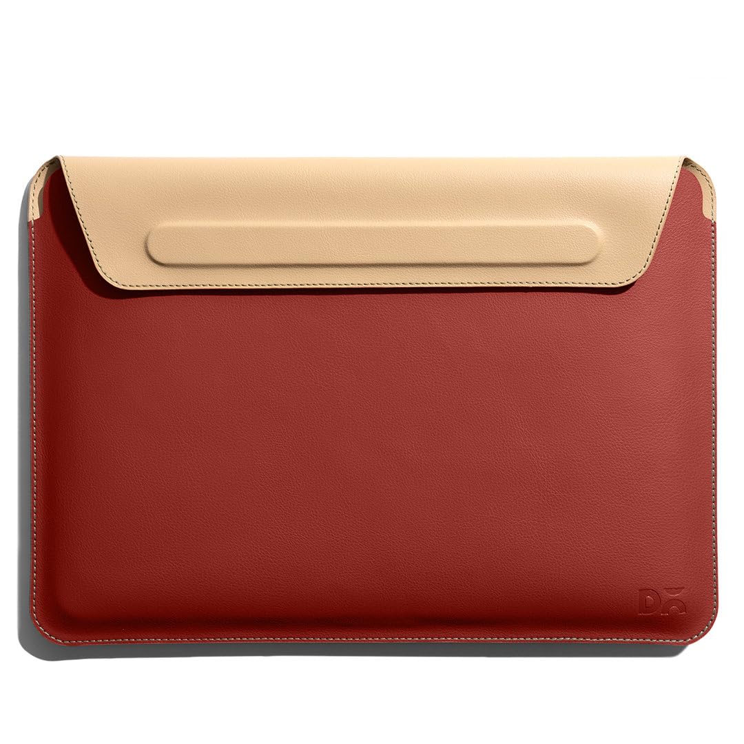 price history - DailyObjects Snap On Envelope Sleeve for MacBook Air/Pro 13 Inch | Solid Terracotta Red Lightweight Faux Leather for Laptops | Flip Top Magnetic Closure | Sleek Design Durable & Water Resistant