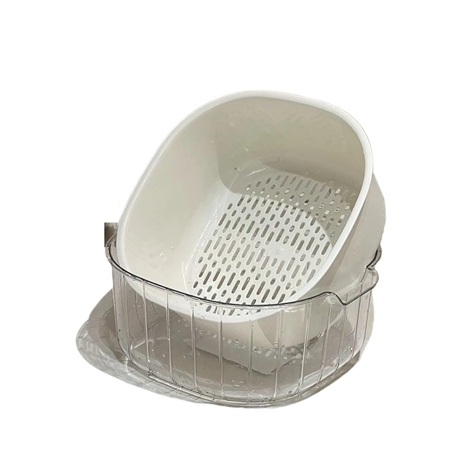 Colador colador de plástico 2 niveles con bandeja, 3 uds Para Cocina