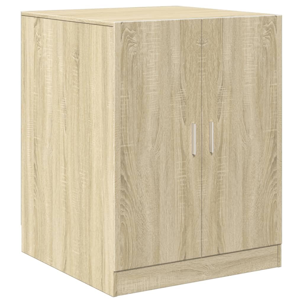 Waschmaschinenschrank 2 Stk. Sonoma Eiche Holzwerkstoff, 70,5 x 71,5 x 181,5 cm, mit Griffen, für Waschmaschine und Trockner Stauraum im Bad oder Waschraum