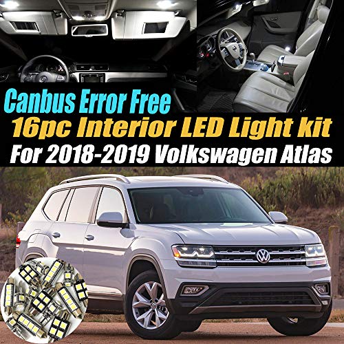 Kit de luces LED interiores para auto 16 piezas 6000K blanco miniatura 1