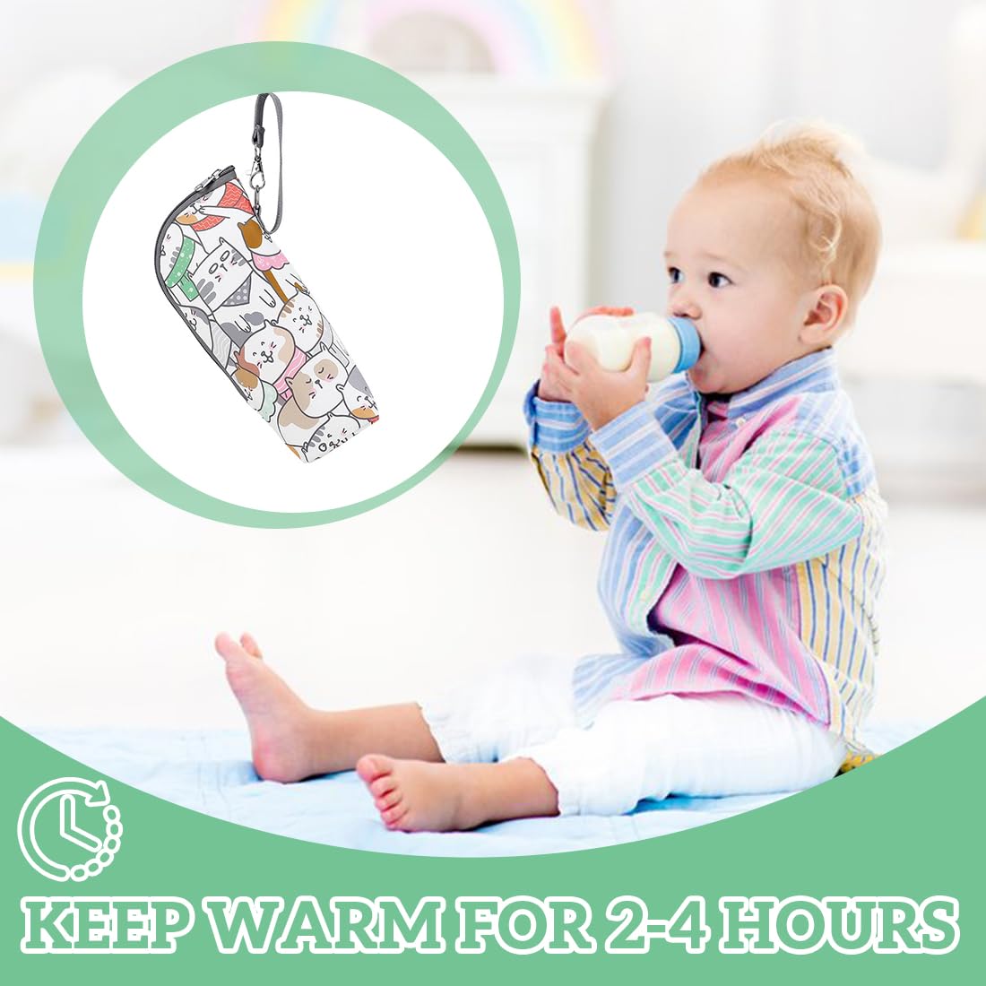 1 Pezzo Porta Biberon Termico Borsa Termica Con Strato Isolante,Borsa Da Viaggio Portatile Per Biberon Appeso Latte Materno Acqua Stoccaggio Sacchetto Di Isolamento