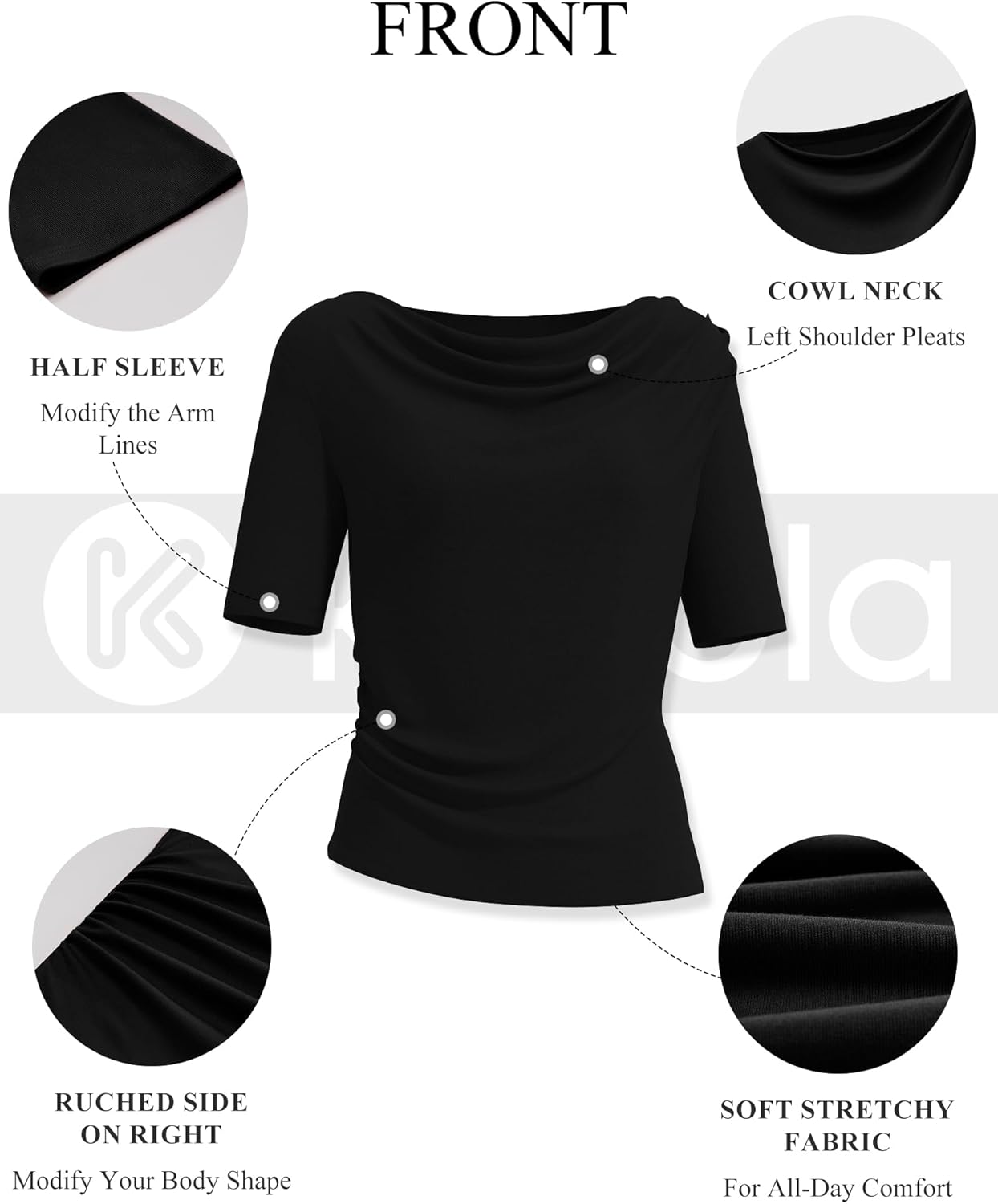 Women Boat Neck Tops Short Sleeve T-Shirts Slim Fitted Basic Tees Shirts 2025 Fashion Dressy Tops Black - Image 7