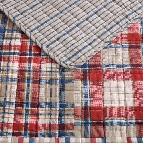Image of Eddie Bauer - Twin Quilt Set, Reversible Cotton Bedding with Matching Sham, Luxurious Bedding Set (Hawthorne Brown, Twin)