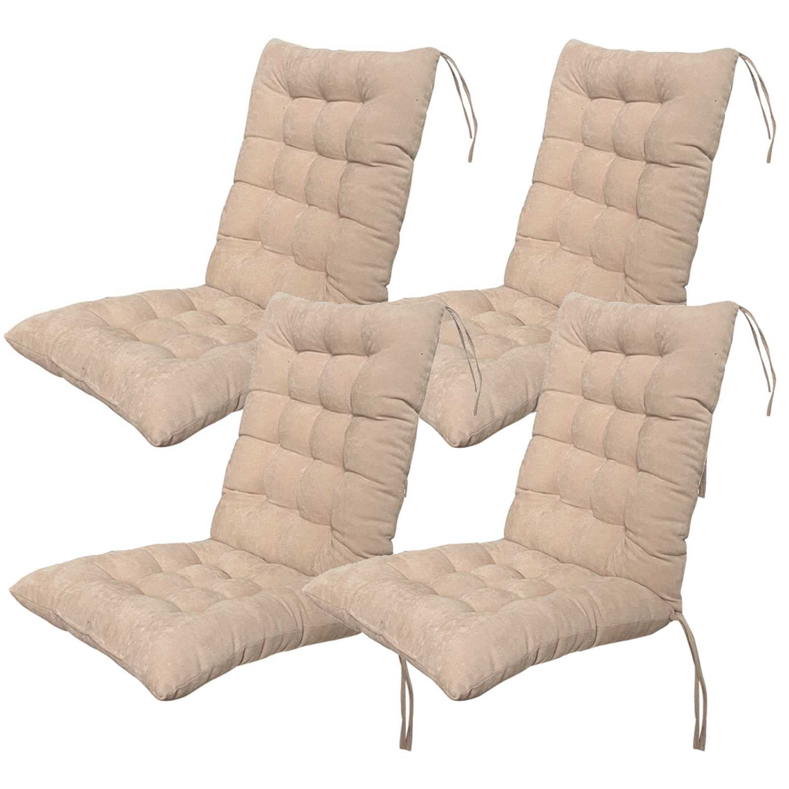 Gigesute Patio Chair Cushion, Tufted Outdoor Chair Cushion, Wicker High Back Outdoor Seat Cushion, Patio Chair Cushion, Office Dining Chair(4PCS)