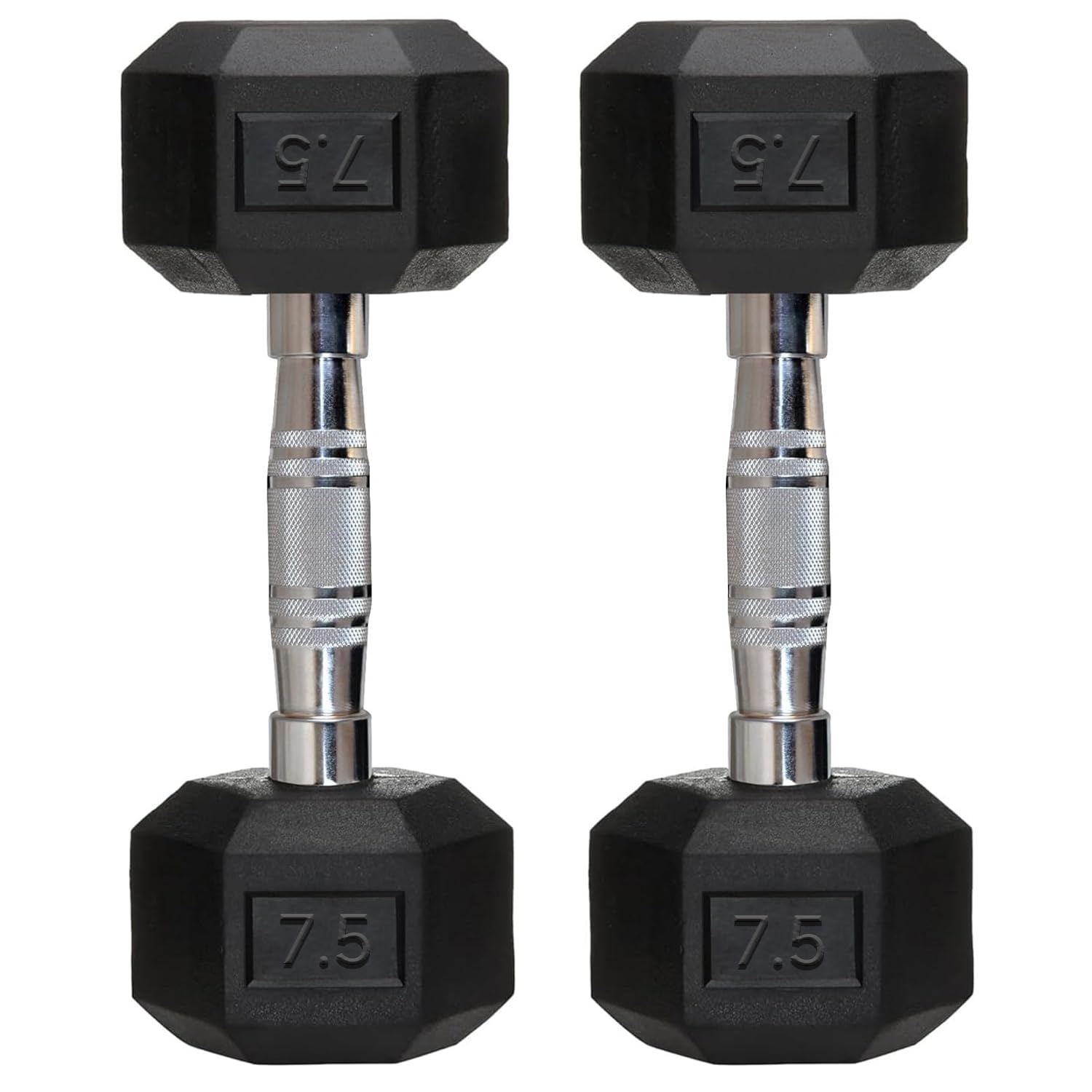 Buy FITRXX Rubber Coated Hexa Dumbbell Set (7.5 kg Pair