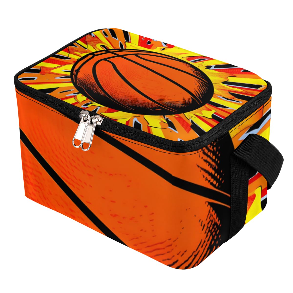 GzLeyigou Lunch Bags for Women Men 9 Cans,Basketball Sports Hot & Cold Food Delivery Bag Insulated Grocery Bag Insulated Lunch Box Cooler Bag for Office Work Picnic Beach