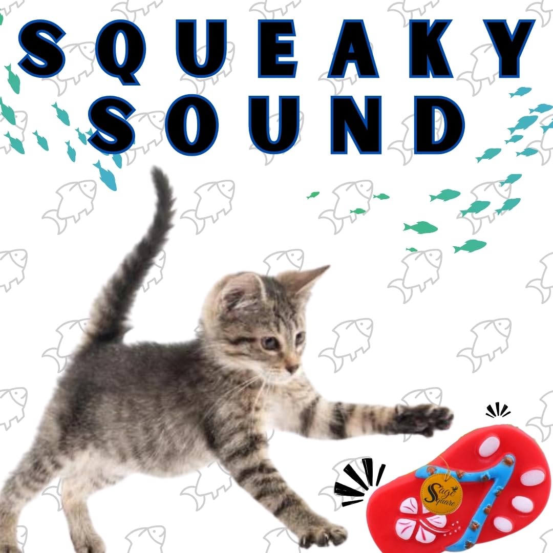 Sage Square Squeaky Rubber Slipper Toy for Dogs & Cats: Unleash The Chew Cravings with Loud Squeak, Entertained for Hours, Interactive Rubber Toy, Tugs and Squeezes, Barking Glees, Fun with Slipper 1