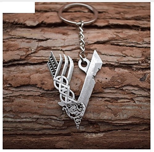 Preisvergleich Produktbild Wikinger Vikings Symbol V Schlüsselanhänger Metall Odin / Thor / Valknut / Geschenk / Männer / Nordmann / Walhalla / Mythologie