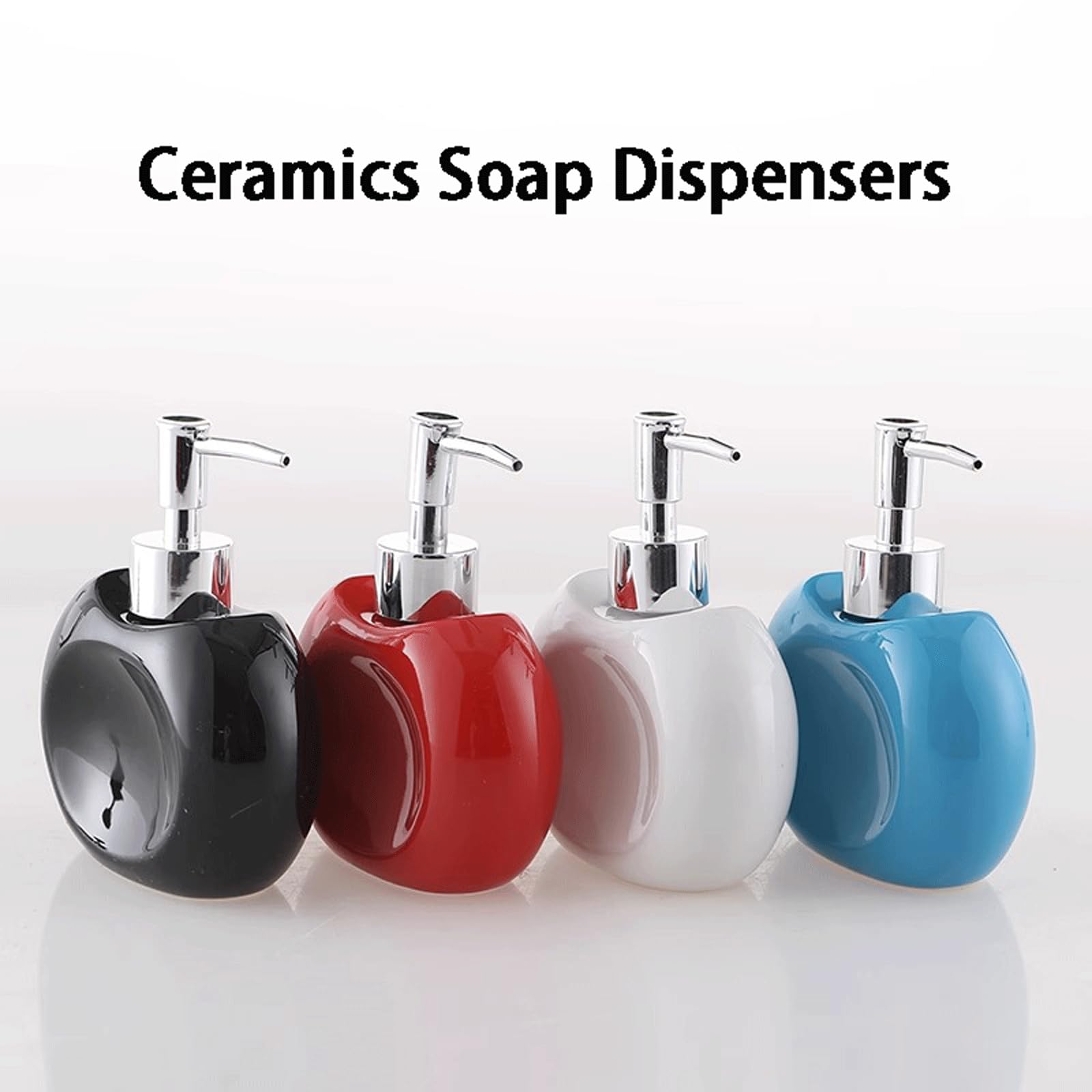 Dozownik mydła do wielokrotnego napełniania ceramiczny dozownik mydła 300 ml kreatywny kształt dozowniki mydła w płynie ze srebrną pompką balsam do wielokrotnego napełniania dozownik do mycia naczyń