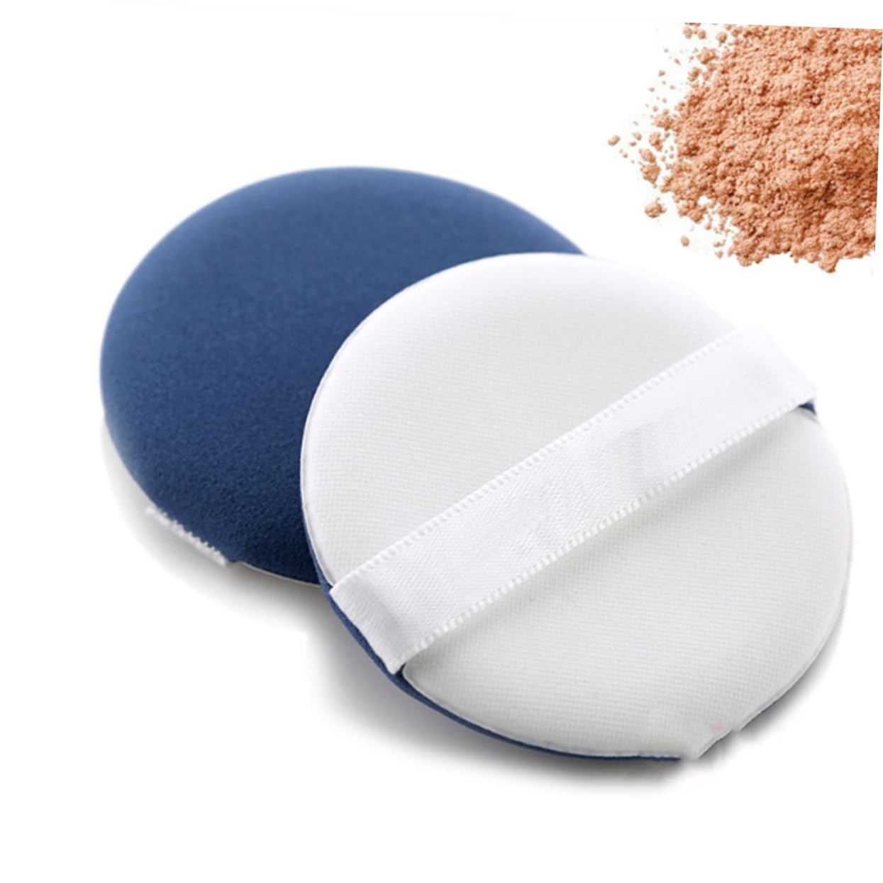 Healeved Makeup Facial Powder Puff Blue Round Applicator for Foundation Blush and Setting Powder Durable Non Material Easy to Wash Comfortable Texture for All Skin Types