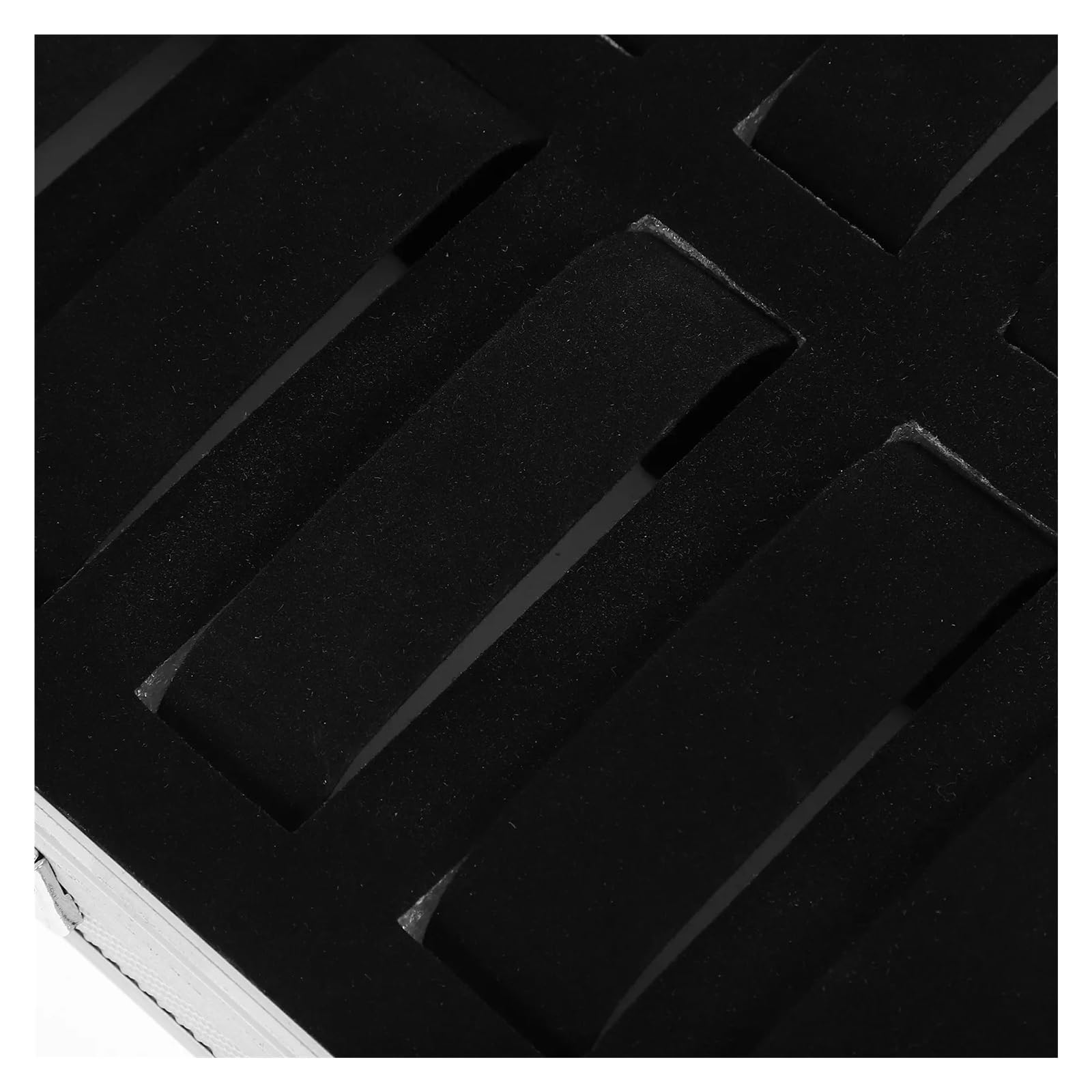 Scatola per orologi in alluminio Scatola porta orologi in lega di alluminio | Vetrina for gioielli con coperchio trasparente a 12 scomparti, interno in pelle scamosciata di schiuma