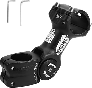 31.8mm Adjustable Bike Stem,  60 Degree Bicycle Fork Extender Head Up Adapter 110mm Increase Adjustable Bike Handlebar Stem for Mountain Bike, Road Bike, MTB, BMX with Hex Keys