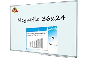Amazon Basics Magnetic Dry Erase White Board, 36 x 24 Inch Magnetic Whiteboard White Board