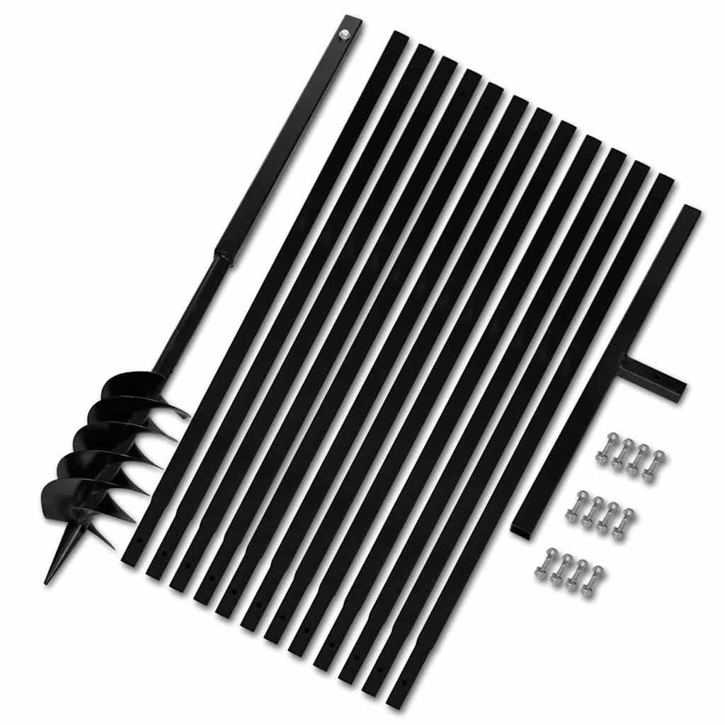 Manueller Erdbohrer 120 mm mit 13 m Verlängerung - Professioneller Gartenbohrer für Pfostenlöcher, Zaunbau und Bodenbelüftung aus robustem Stahl
