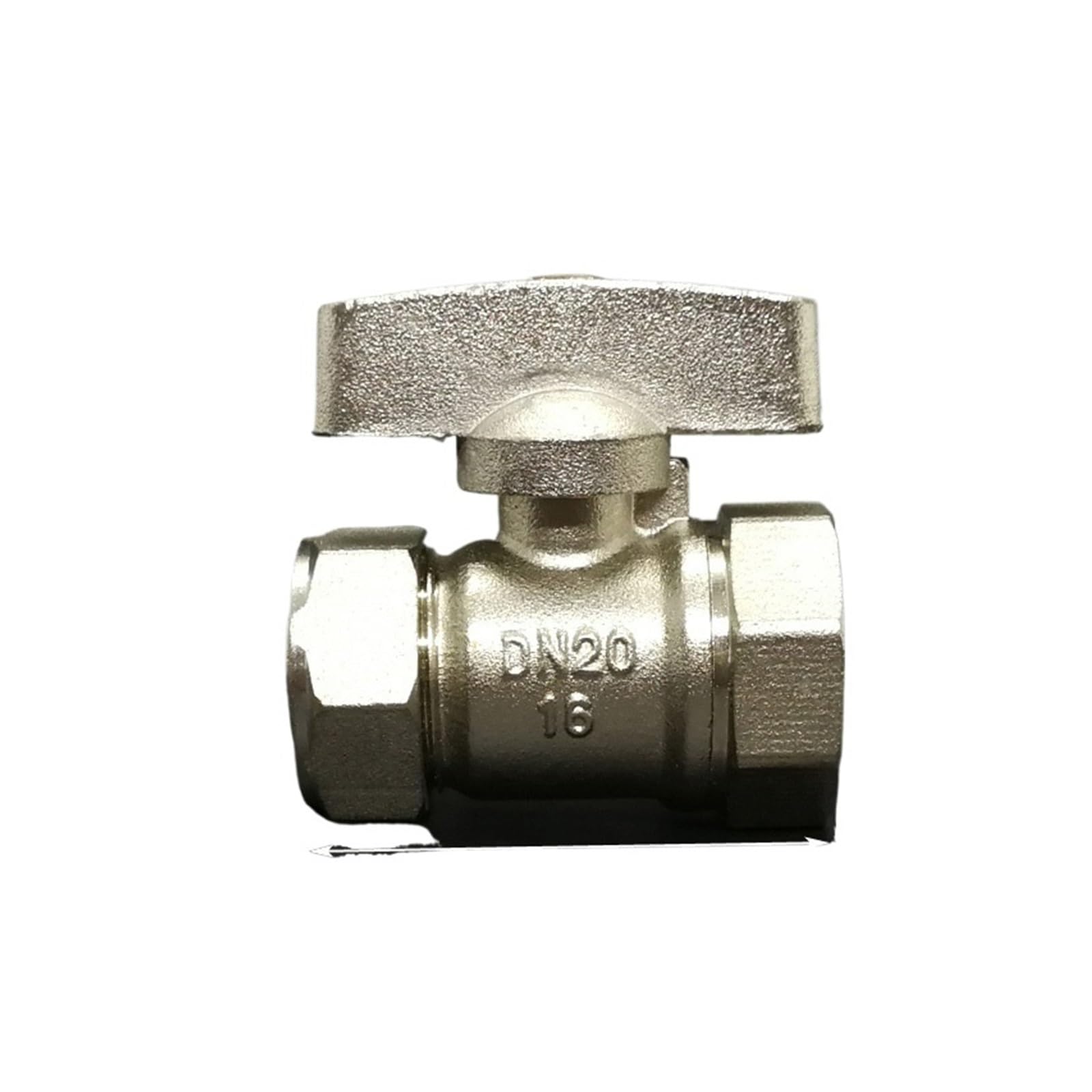 Vanne laiton nickelé robuste 1620 avec raccordement mâle femelle 3/4 BSP pour plancher