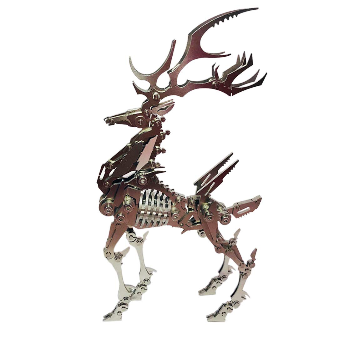 Zestaw 3D Metal Puzzle Big Dream Elk Model, Stalowe 3D Metal Puzzle Miniaturowe zestawy modeli wystroju wnętrz, 3D Łamigłówki Łamigłówki Metalowe ozdoby stali nierdzewnej dorosłych