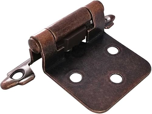 Miniatura 2 de Bisagra tradicional para gabinete, superposición variable, paquete de 10 unidades, bronce rojo aceitado