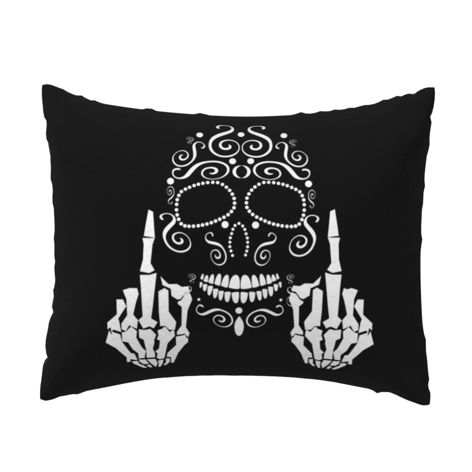 WSHFFILO Funny Skull printed Pillow Case 20x26in Decorative pillowcase Throw Pillow Cover