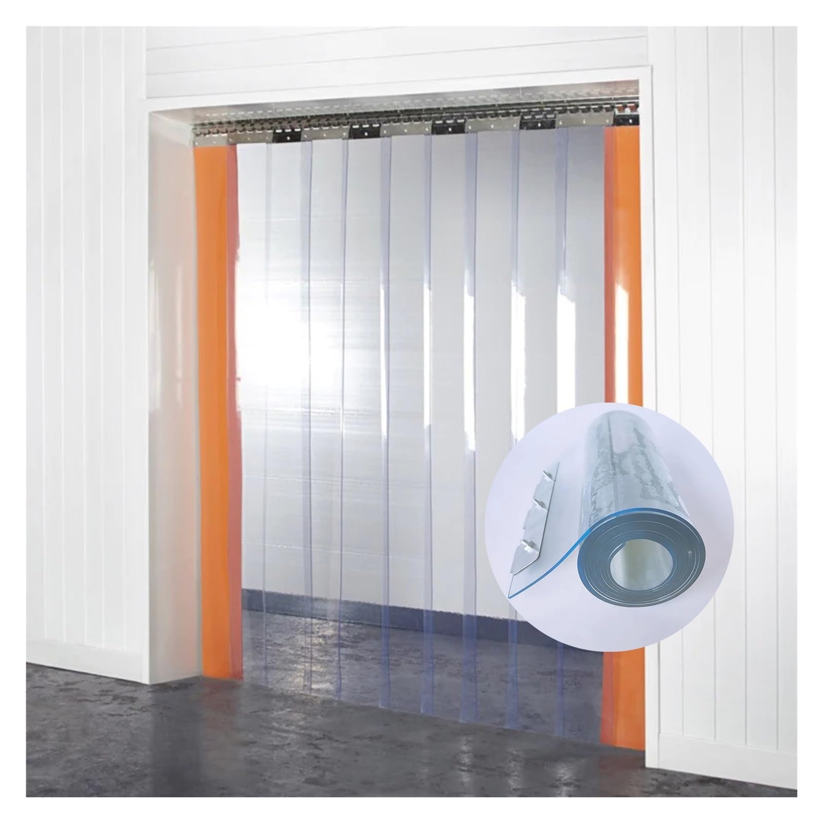 Rideau À Lanières en Plastique Transparent Rideau Industriel À Lanières Rideaux pour Portes de Congélateur Résistant Aux Intempéries (Color : Clear, Size : 150x190cm/59.06x74.8in)