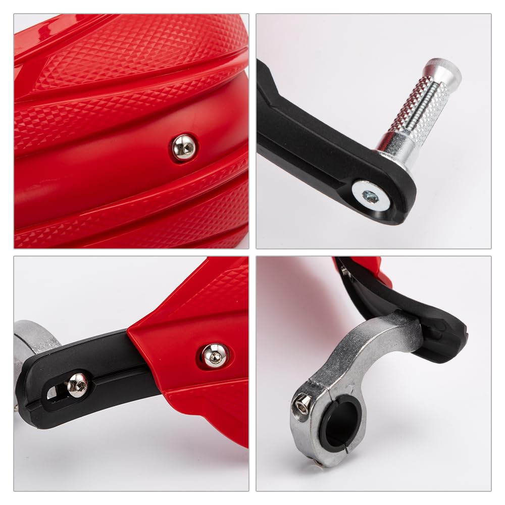 Paramani per moto Universale 22mm 25mm 28mm Grip Protector Shield Motocicletta Motocross Scooter Antivento Manubrio Proteggi Manubrio. (Rosso)