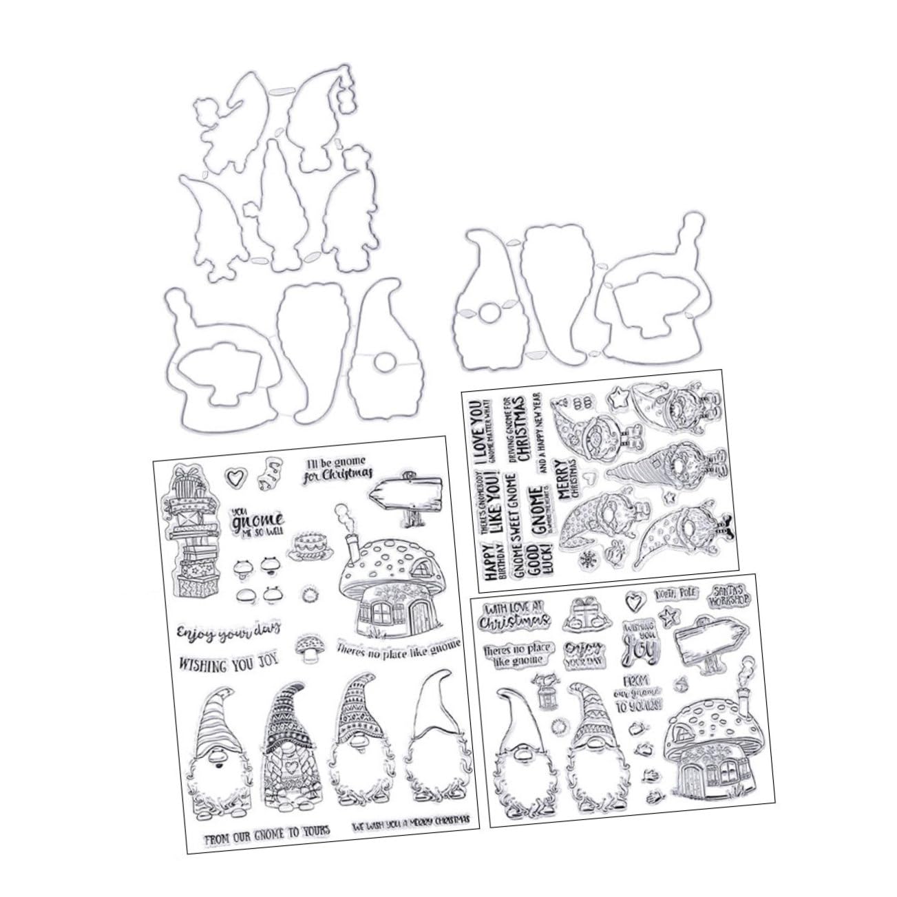 NUOBESTY 2 Set Timbro Di Natale Etichette Per Congelatori Adesivi Gemma Adesivi Artigianali Scrapbooking Fili Natalizi Timbro Sigillo Fai Da Te Timbri Chiari Gel Di Silice 6 Pezzi * 2